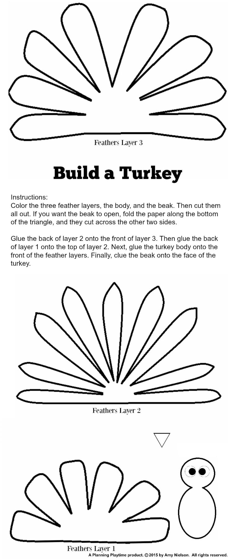 printable turkey template cut outs