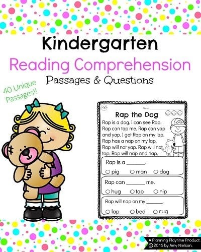 kindergarten reading comprehension passages planning playtime