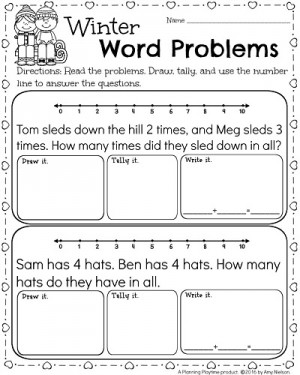 Winter Word Problems and Comparing Numbers - February Kindergarten ...