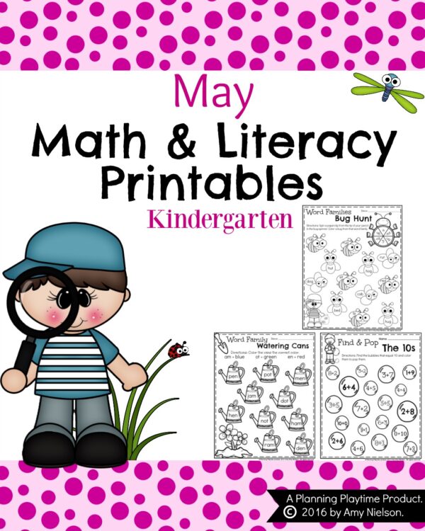 Kindergarten Worksheets for May - Planning Playtime
