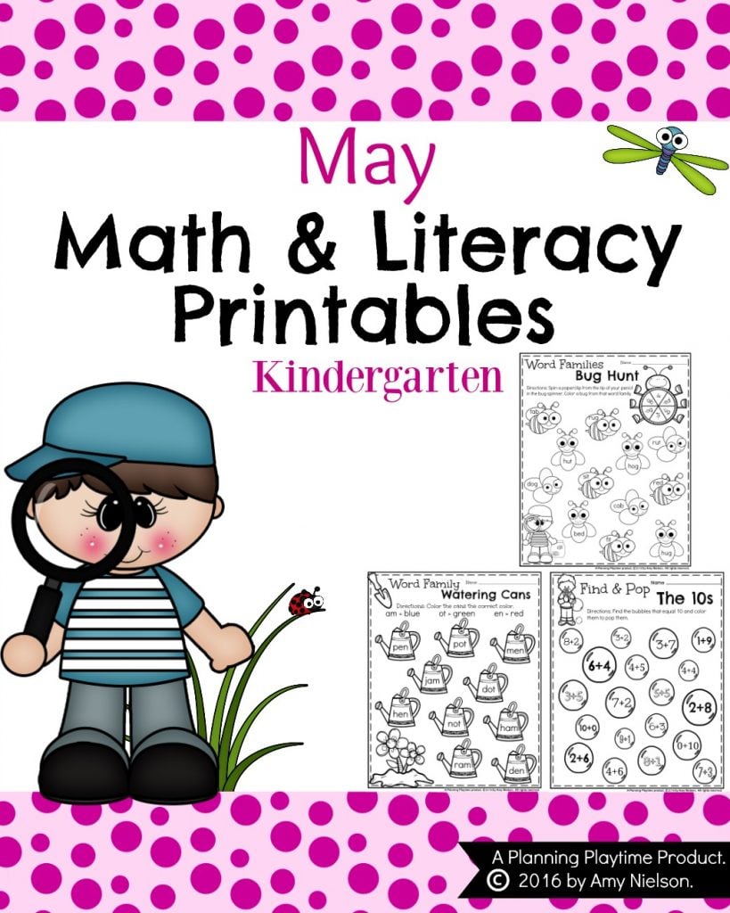 kindergarten worksheets for may planning playtime