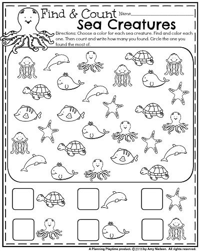 Summer Kindergarten Worksheets - Planning Playtime