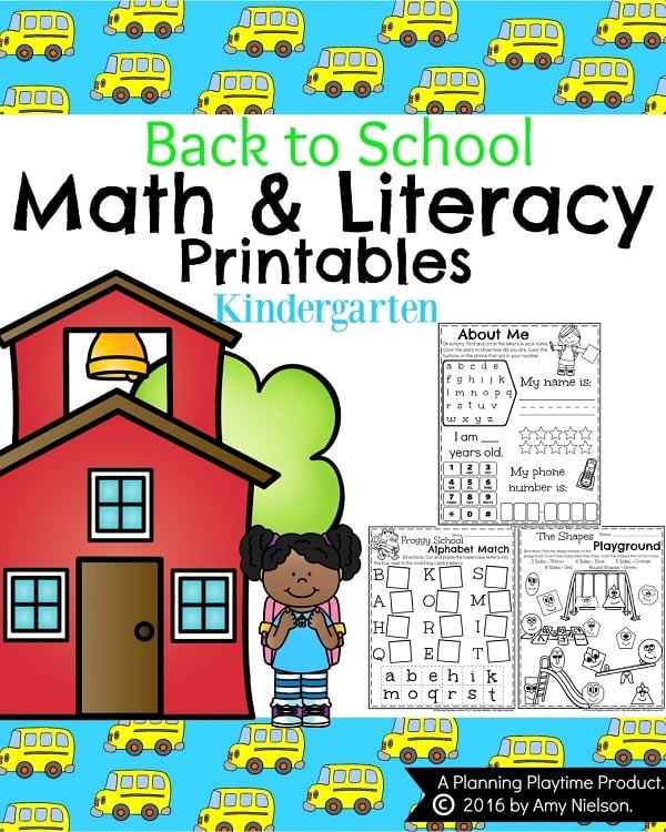 back to school kindergarten worksheets planning playtime