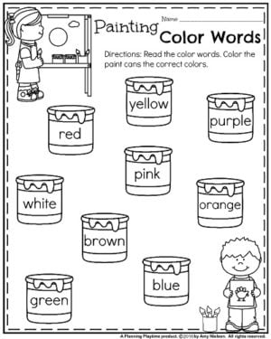 Back to School Kindergarten Worksheets - Planning Playtime