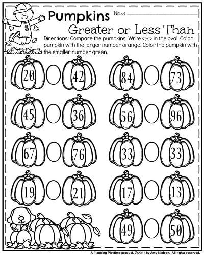 October First Grade Worksheets - Planning Playtime