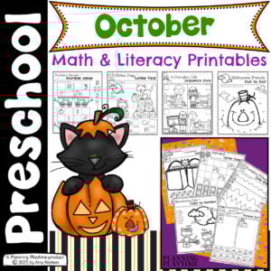 Low Prep Preschool Worksheets for October