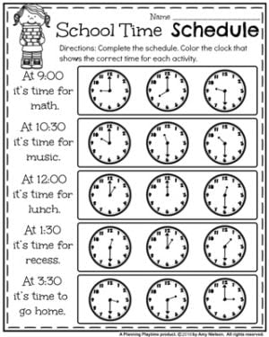 Back to School First Grade Worksheets - Planning Playtime