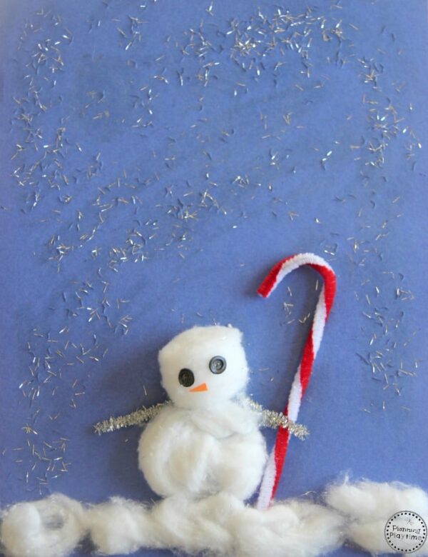 Cupcake Liner Snowman Craft - Planning Playtime