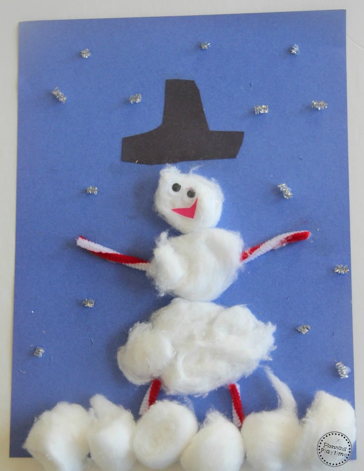 Cupcake Liner Snowman Craft - Planning Playtime