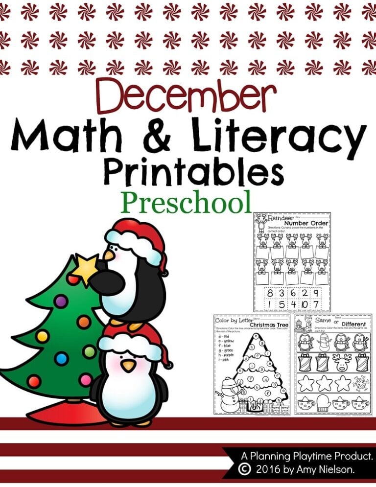 December Preschool Worksheets - Planning Playtime
