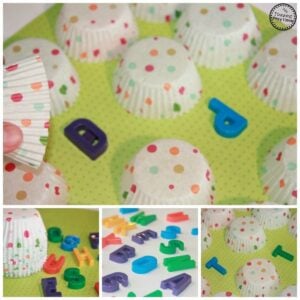 Cupcake Liner Hidden Letter Matching Activity