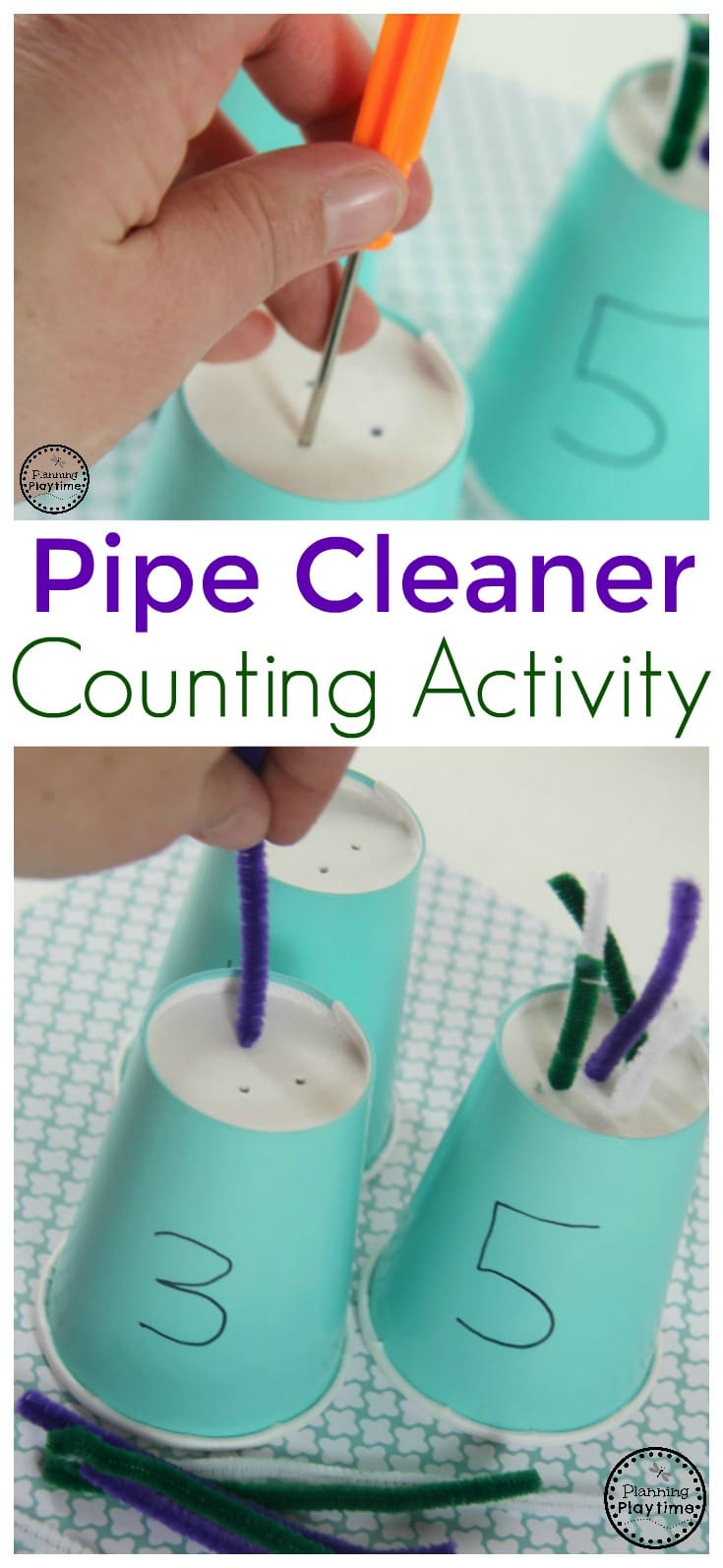 3 Pipe Cleaner Math Activities- Counting, Making Patterns, and Addition  Flags - Pocket of Preschool