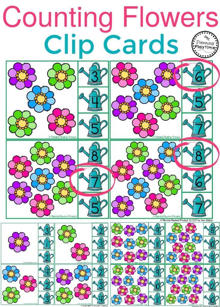 Preschool Clip Counting Cards for kids.
