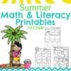 First Grade Summer Worksheets - Math and Literacy
