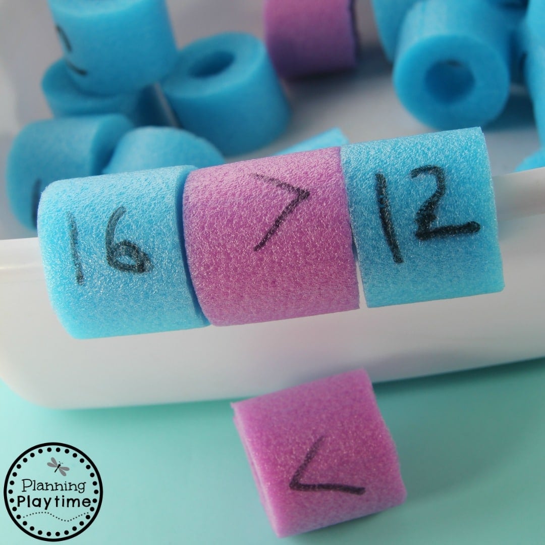 Pool Noodle Math Activity for kids.