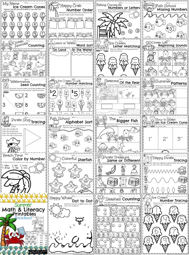 Preschool Worksheets - The Year Bundle - Planning Playtime