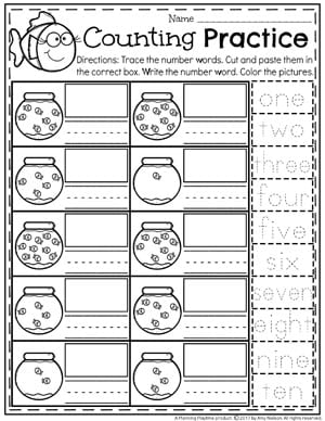 number worksheets planning playtime