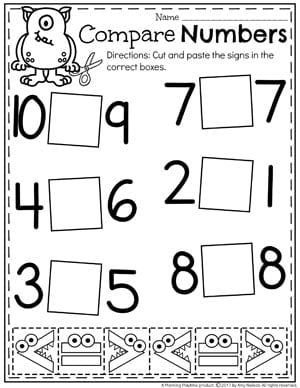 comparing numbers worksheets planning playtime