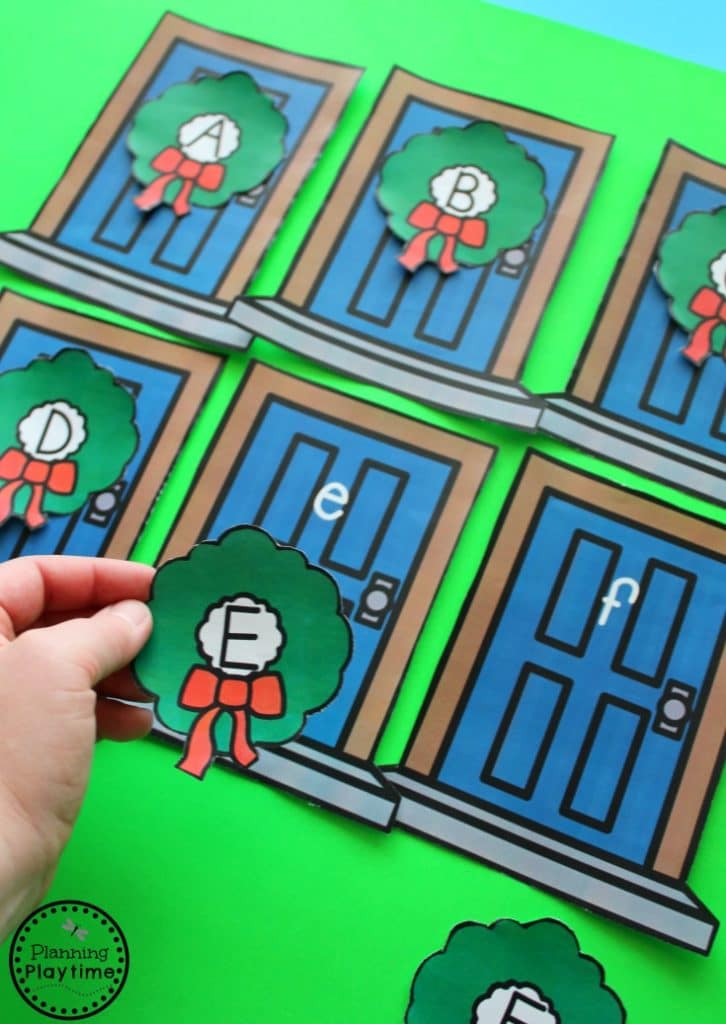 Cute Letter Matching Activity for Christmas - Preschool Christmas Centers.