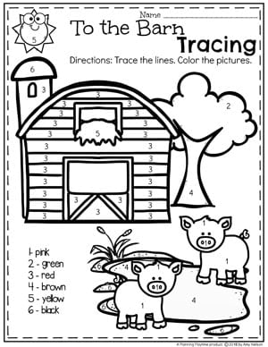 preschool farm coloring page