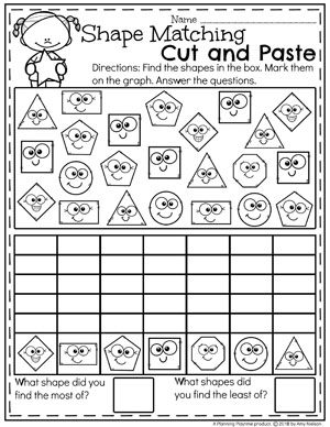 Find and Graph Kindergarten Shapes Worksheet #kindergarten #kindergartenmath #shapes #geometry #mathworksheets #shapesworksheets #kindergartenworksheets