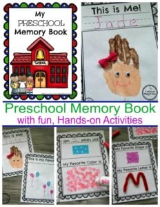 Cute Preschool Memory Book with Hands-on activities. #preschool #kindergarten #memorybook