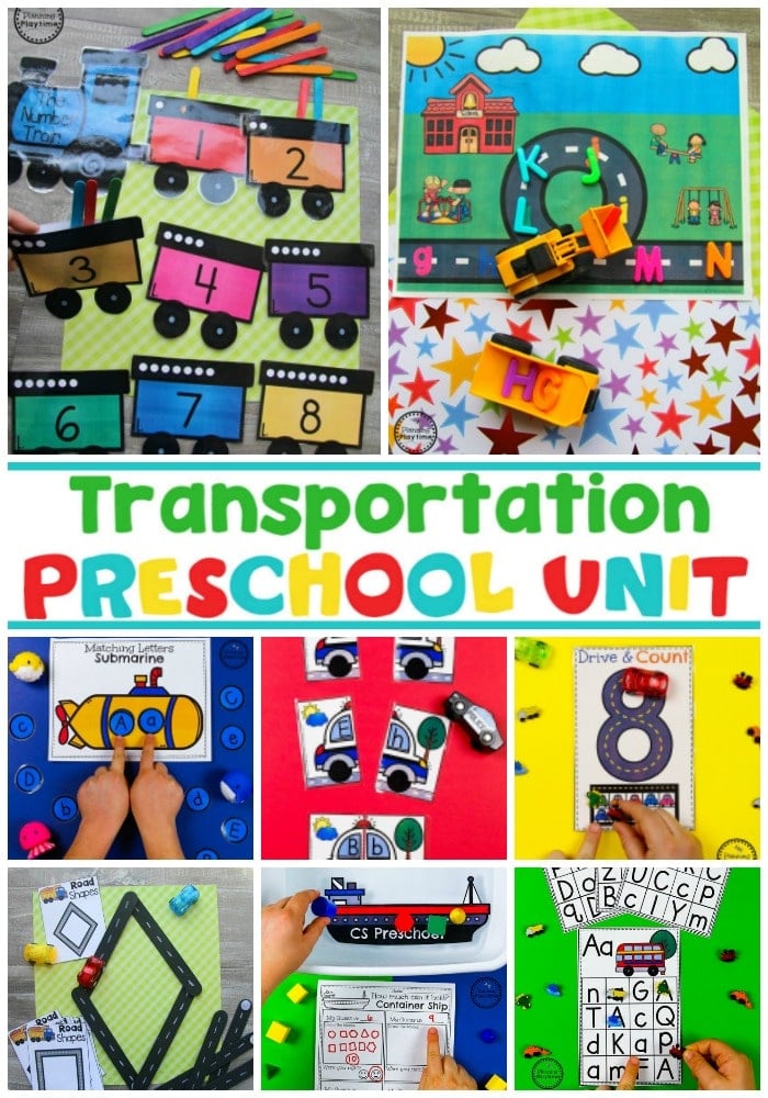 Transportation Worksheets and Centers - Preschool Theme 