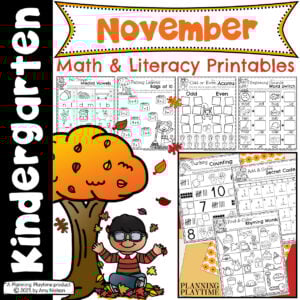 November Kindergarten Worksheets