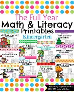Kindergarten Math Worksheets and Literacy for the full year