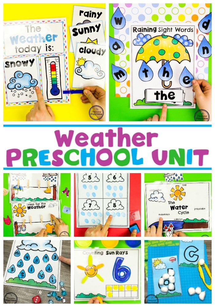 printable weather chart for kindergarten