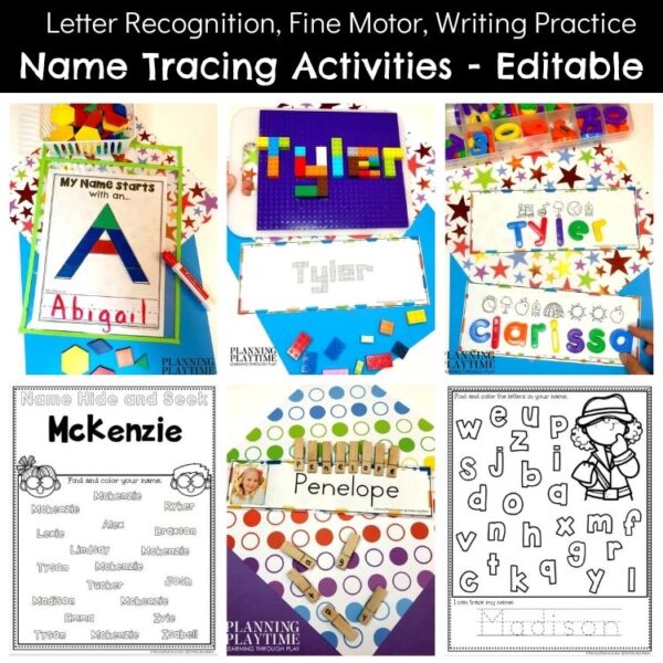 Editable Name Tracing Practice for Preschool - Kidnergarten