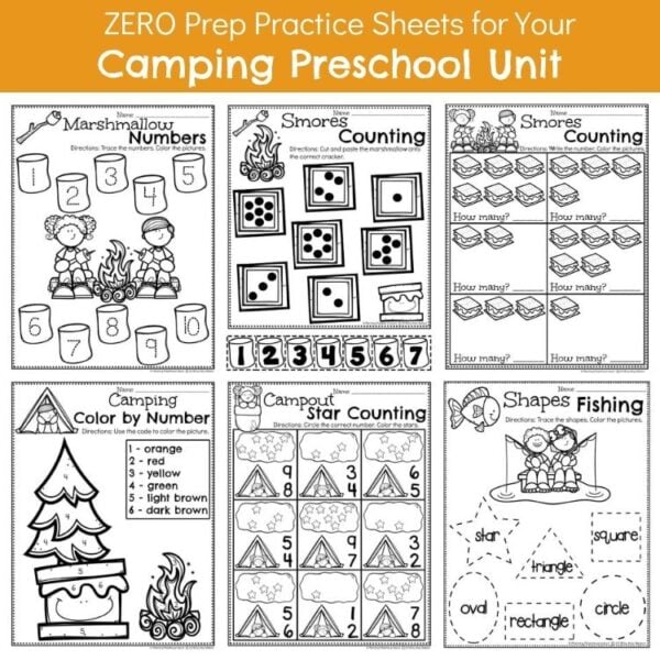 Preschool Activities - Camping Theme | Camping Crafts, Math & Literacy