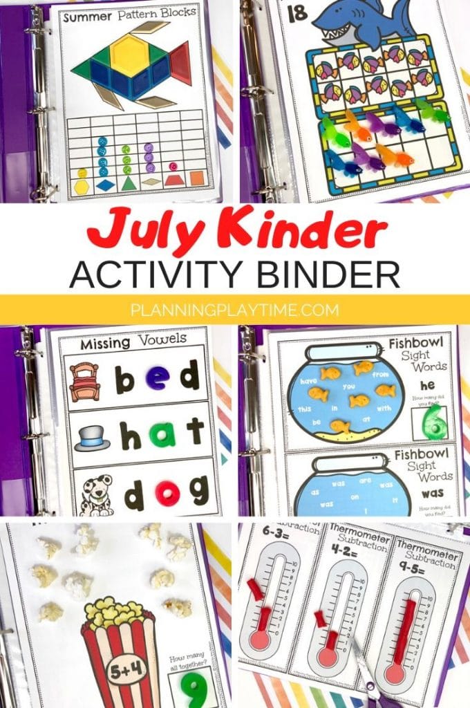 Summer Kindergarten Activities Binder