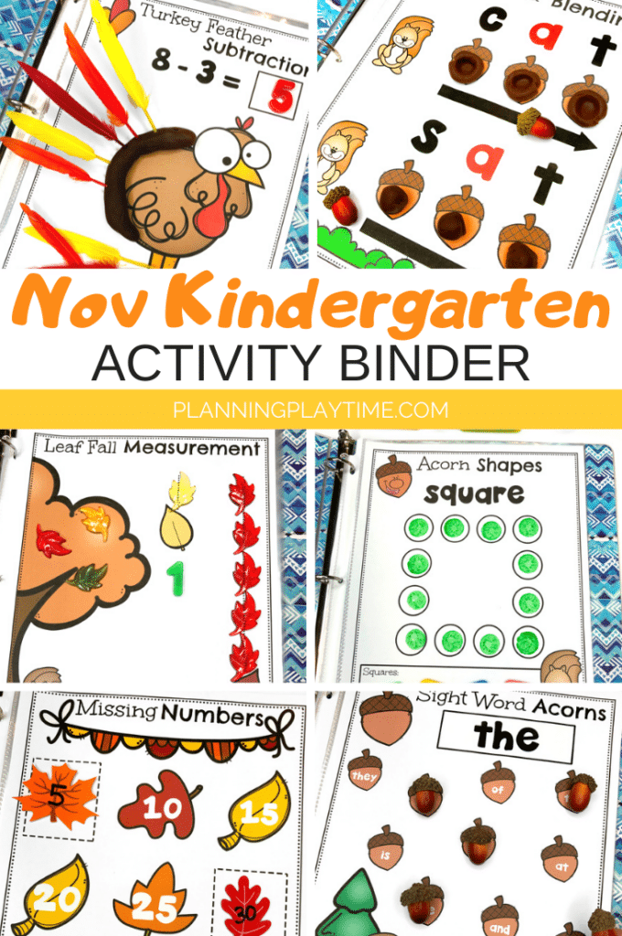 november kindergarten worksheets