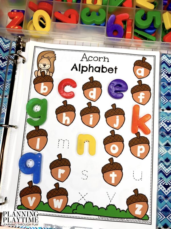Acorn Alphabet - November Preschool Activities Binder