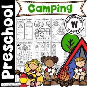 Camping Preschool Worksheets Cover