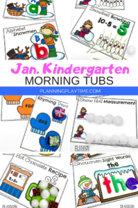 January Math and Literacy Centers - Kindergarten