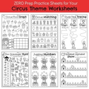 Circus Preschool Worksheets