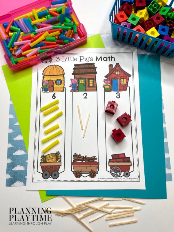 3 Little Pigs Math Activities Preschool - Counting Activities Preschool
