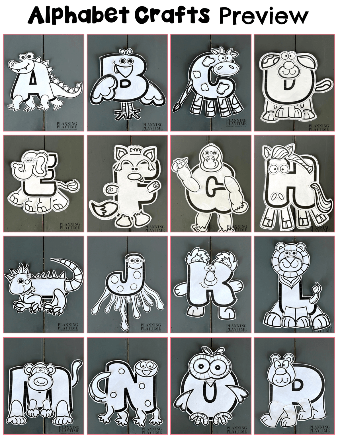 Printable Alphabet Letter Crafts - Planning Playtime