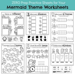 Mermaid Math and Literacy Printables