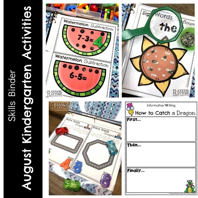 Kindergarten Activities Binder - August (2)