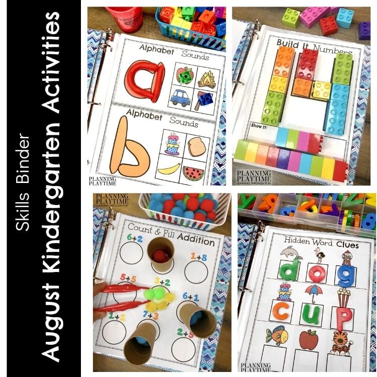 Kindergarten Activities Binder - August