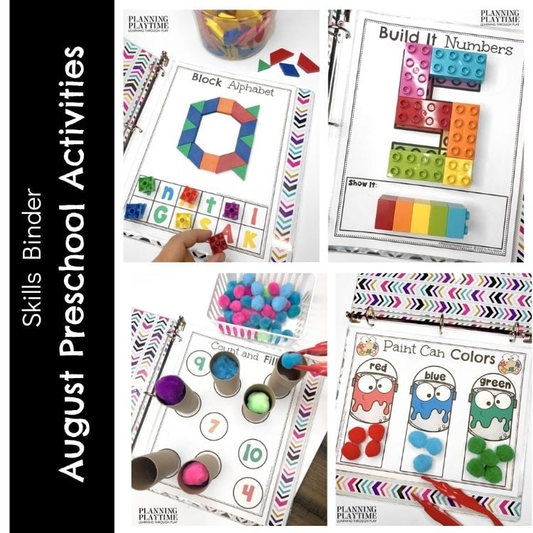 Preschool Activities Binder - August