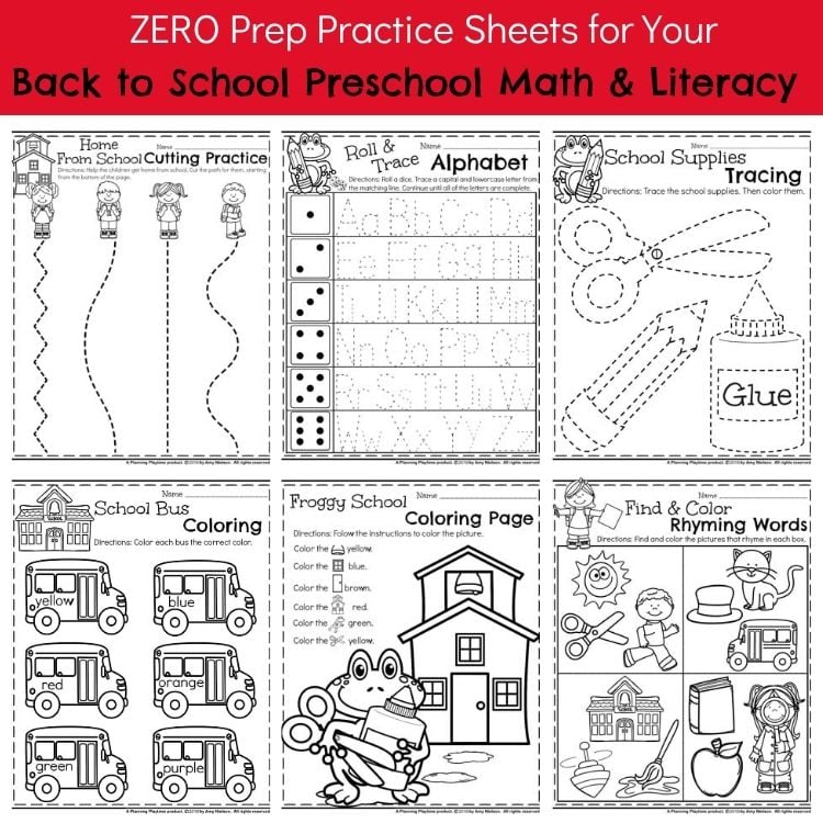 Preschool Worksheets - Back to School (2)