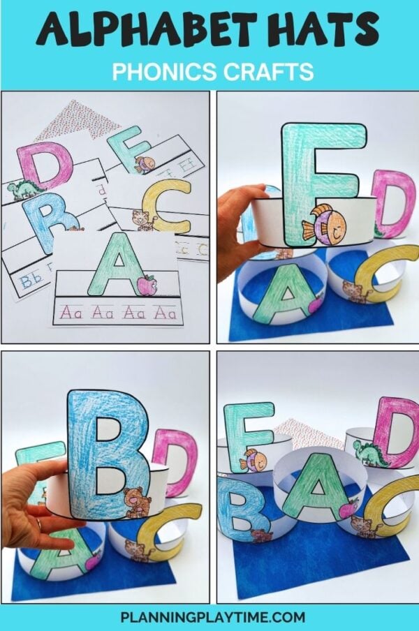 Alphabet Letter Hats Crafts for Phonics