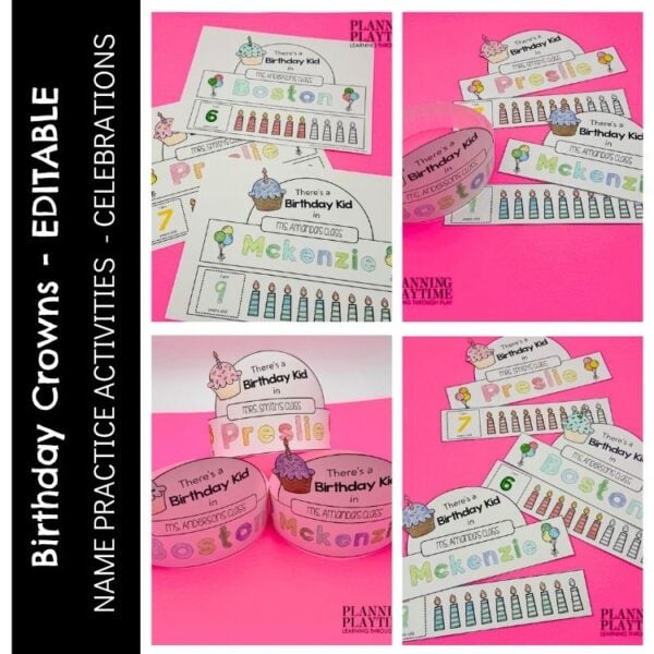 Birthday Hats for Classroom - Editable