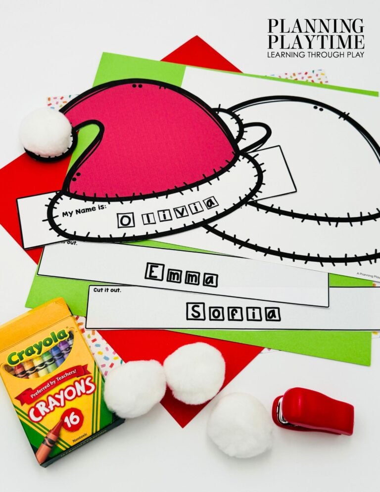 Editable Santa Hat Name Craft for Holiday Activities