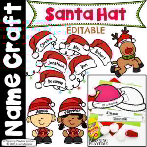 Santa Name Hat Craft | Editable Activities for Kids