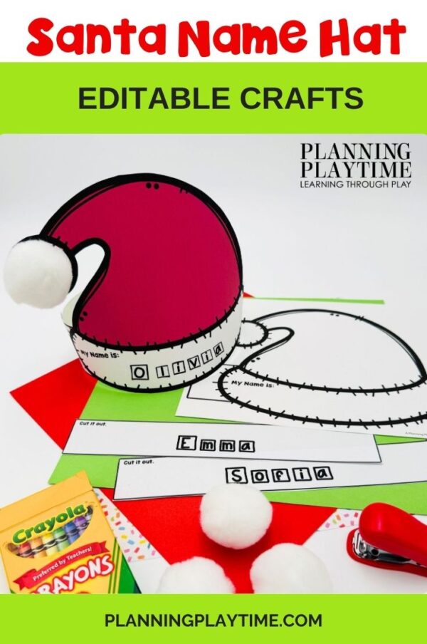 Editable Santa Name Craft for holiday activtities